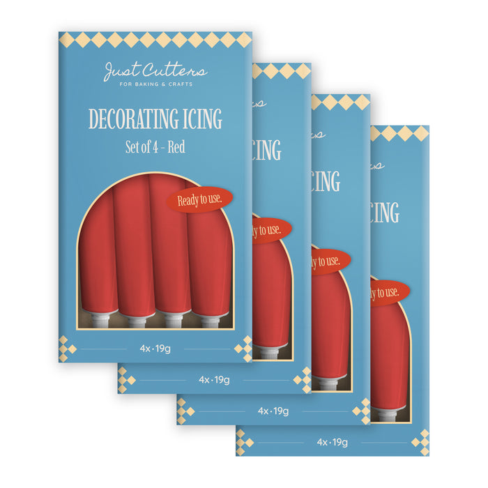 Red Writing Icing Tubes – Ready-to-Use Icing Pens for Cakes & Biscuits