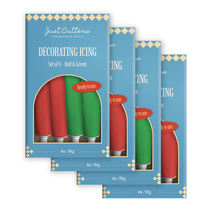 Red & Green Writing Icing Tubes – Ready-to-Use Icing Pens for Cakes & Biscuits