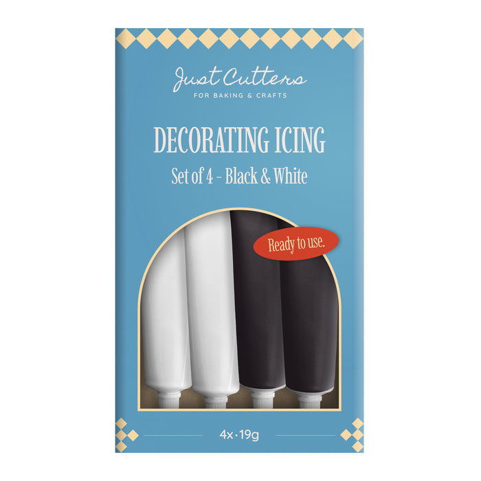 Black & White Writing Icing Tubes – Ready-to-Use Icing Pens for Cakes & Biscuits