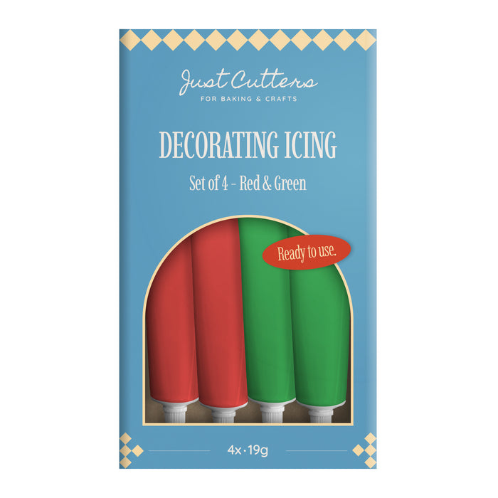 Red & Green Writing Icing Tubes – Ready-to-Use Icing Pens for Cakes & Biscuits