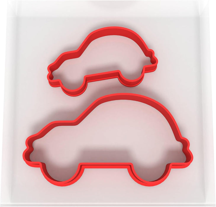 Car Cookie Cutters | Set of 2 Plastic Cutters (5cm & 8cm)