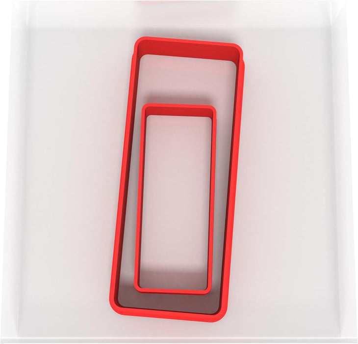 Rectangle Cookie Cutters | Set of 2 Plastic Cutters (5cm & 8cm)
