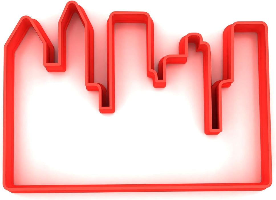 Skyline Shape Cookie Cutter | 10cm Plastic Cutter for City-Themed Cookies