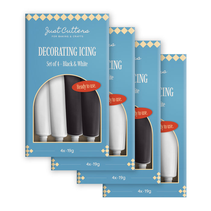 Black & White Writing Icing Tubes – Ready-to-Use Icing Pens for Cakes & Biscuits