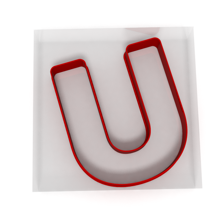 Alphabet Letter U Cutter - Cookie, Clay, Biscuit, Pastry, Fondant, Icing, Sugarcraft