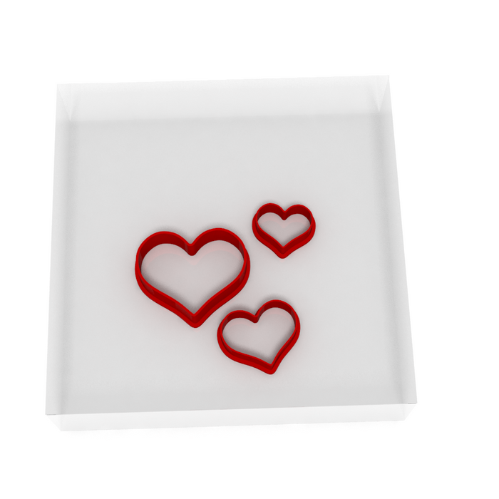 Heart 2 Cutter - Cookie, Clay, Biscuit, Pastry, Fondant, Icing, Sugarcraft